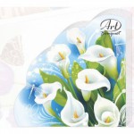 Салфетки Bouquet Art Rondo 12 листов Белые лилии 3сл д. 32см
