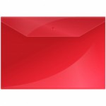 Папка-конверт на кнопке А4, 150мкм, красная /Спейс