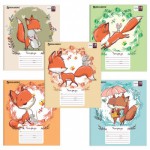 Тетрадь 18л клетка "Cute Fox" /BRAUBERG
