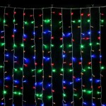 Электрогирлянда LED ШТОРА 1,5*1,5м мульти ламп прозр. провод