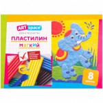 Пластилин 08цв. ArtSpase со стеклом, картон, PL08_16710