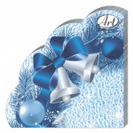 Салфетки Bouquet Art Rondo 12 листов Новогодний венок синий 3сл д. 32см