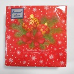 Салфетки Bouquet Original Luxe 25 листов "Новогодние шары на красном" 2сл р.24*24см