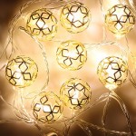 Электрогирлянда LED 15 ламп в форме "Звездный шар", 3м, шампань