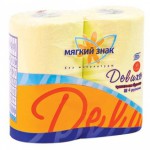 Бумага туал   "Мягкий знак "Deluxe"  аромат. 2-сл. 4 шт Желтая