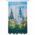 Шторка для ванной, ткань полиэстер с утяжелит, 180x180см, фотопечать Кремль