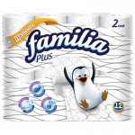 Бумага туал   FAMILIA PLUS ДВУХ -слойная 12 шт Белая