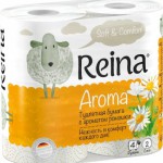 Бумага туал   REINA РОМАШКА ДВУХ -слойная 4 шт Белая