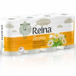 Бумага туал   REINA РОМАШКА ДВУХ -слойная 8 шт Белая
