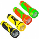 Фонарик ЧИНГИСХАН мини пластик, 1LED, d3,7см x 11см, пит.1xАА, 9255-2