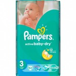PAMPERS BABY DRY  3 Миди 4 - 9 кг 62 шт