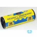 Мешки д/мусора КРЕПАКОФ 30 л - 20 шт РУЛОН с завязками
