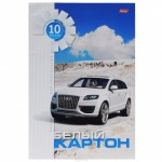 Картон белый А4 10л белый односторон.мелов.в папке 10Кб4/Хатбер