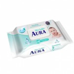 Aura Салфетки влажные д/детей  100шт Ультра Комфорт с крышкой