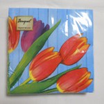 Салфетки Bouquet Original Luxe 20 листов Красные тюльпаны на голубом 2сл р.33*33см