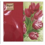Салфетки Bouquet Original Luxe 20 листов МИКС Тюльпаны на зеленом 2сл р.33*33см