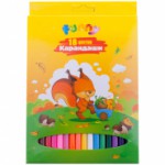 Карандаши "Зверята" 18цв., заточен., картон. уп.,СР18_7882/Спейс