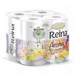 Бумага туал   REINA 8шт ЦВЕТ СВЕЖЕСТЬ ДВУХ -слойная Белая