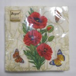 Салфетки Bouquet Original 20 листов Маки и бабочки 2сл р.33*33см