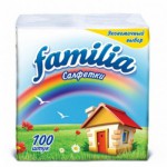 Салфетки FAMILIA белые 100л
