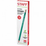Карандаш ч/г STAFF, НВ, пластиковый, зеленый корпус, с резинкой, заточ,