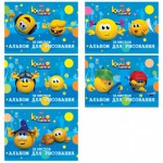 Альбом 16л. А4 скрепка HATBER,  Веселые смайлики (Колобанга), 16А4В(A211656)
