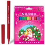 Фломастеры  BRAUBERG "Rose Angel", 12 цв., вент.колп, карт.упак.,