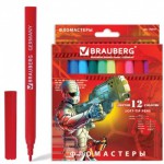 Фломастеры 12 цв "Star Patrol", вент.колп, карт.упак., 150544 /BRAUBERG