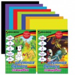 Цветная бумага А4 16л. 8цв. "Kids series" мелованная, 2 вида, 124782 /BRAUBERG